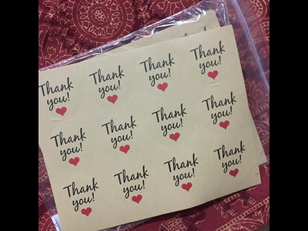 Декоративные наклейки Thank You для подарков, 120 штук