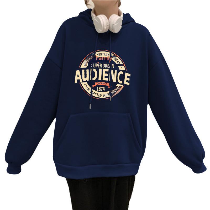 Vintage Plush Thick Hooded Sweater: Women's Long-Sleeve Autumn/Winter Top