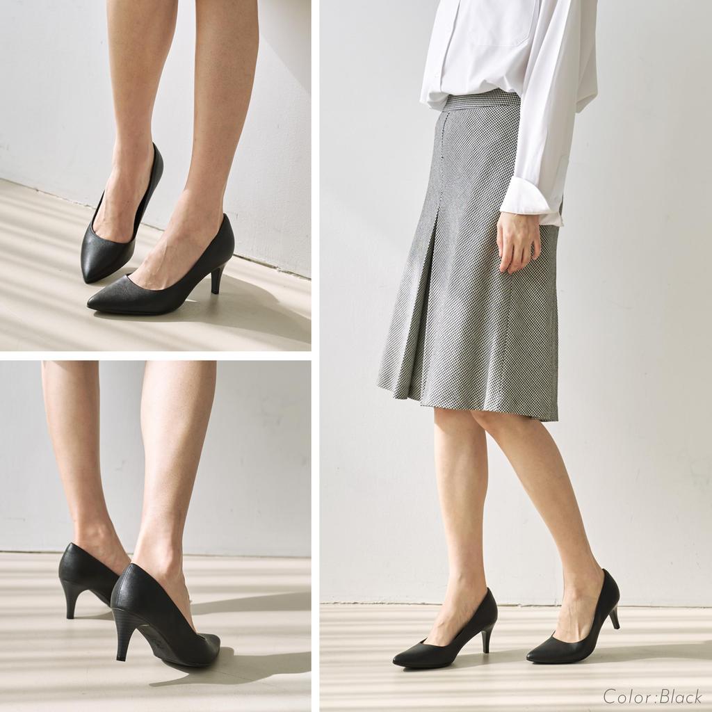 Picajilly Women's Pointed Pumps, 7cm N, Black, Sizes 22.0cm-22.5cm, 7890763168016