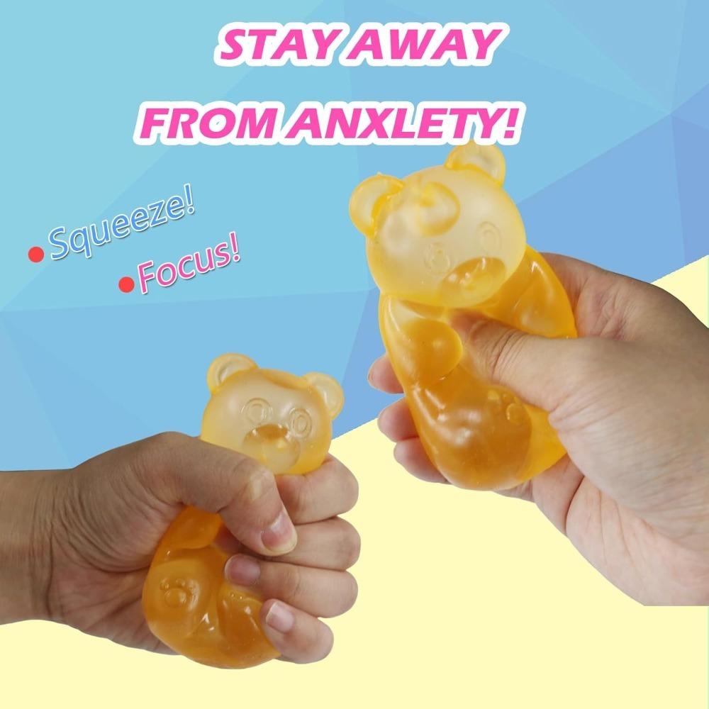 Squishy Gummy Bear Squeeze Toy - Stress Relief Fidget Sensory Toys, Soft Slow-Rebound Squishies for Anxiety, Hand Therapy