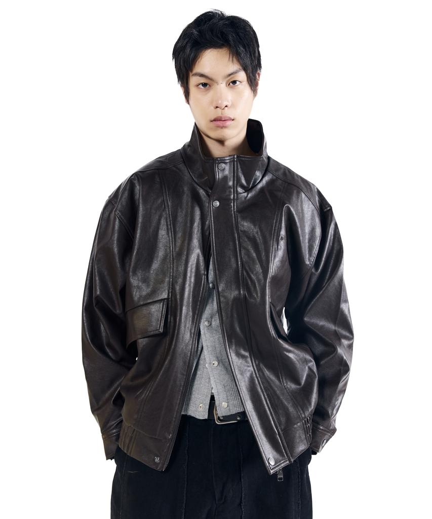 Aakam Dad Leather Jacket (Brown)