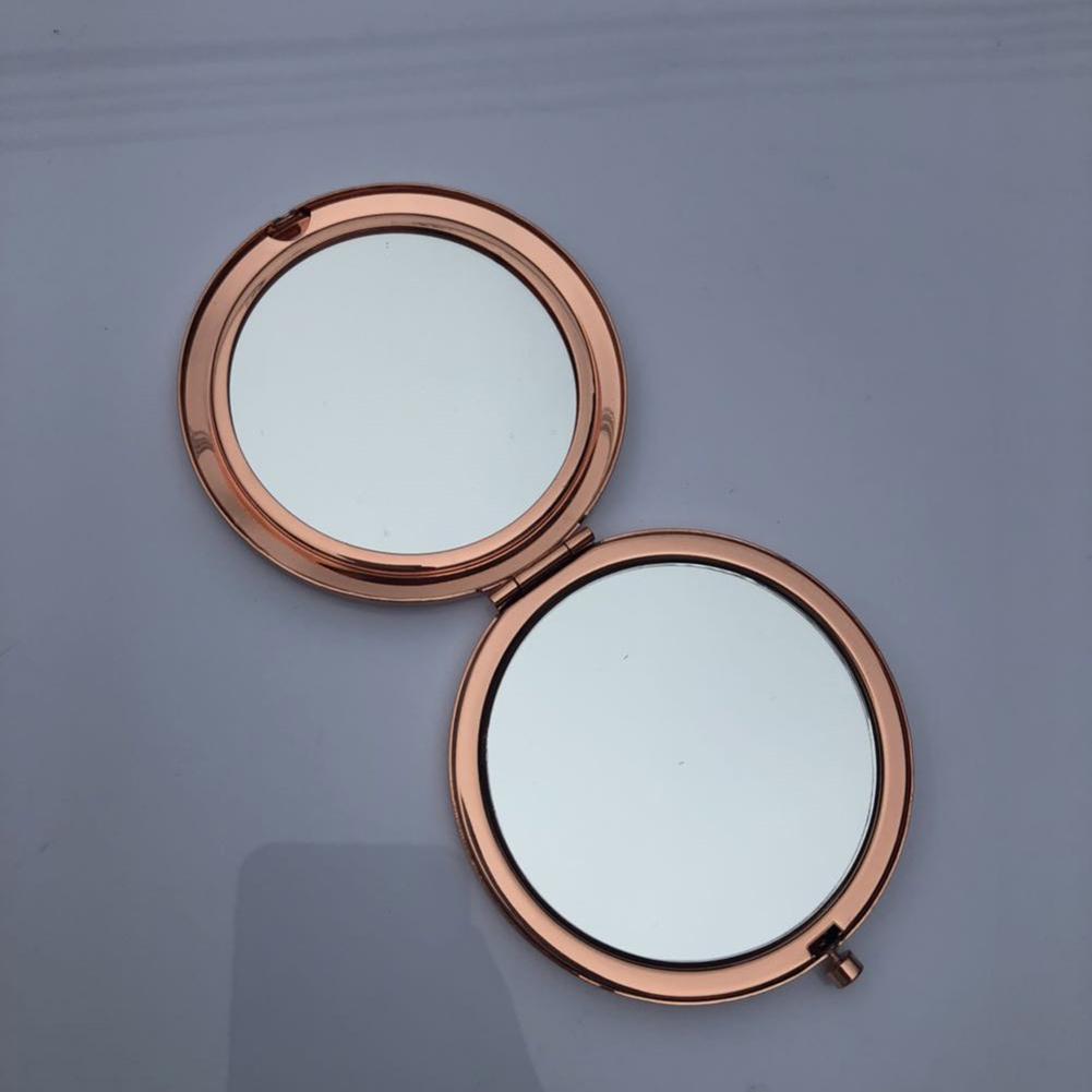 Модное повседневное ретро матовое круглое карманное зеркало для макияжа портативное двухстороннее складное лупа