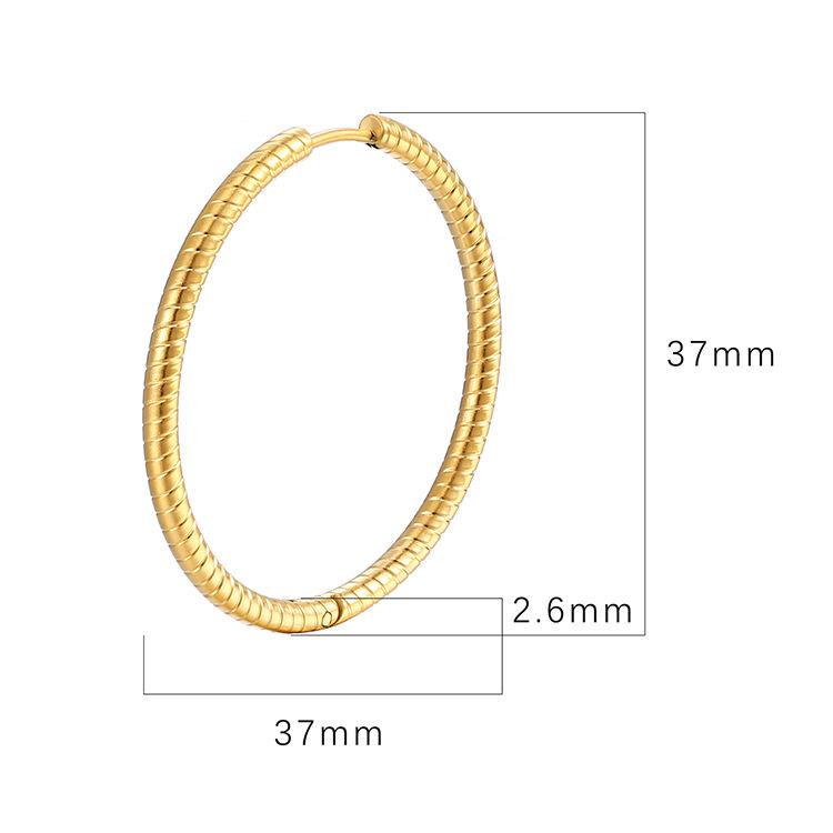 Преувеличенные круглые женские каффы из нержавеющей стали 18K титана - Европейская и американская высокая мода