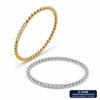 Ready to Ship18K Gold Plated Luxury Zircon Stainless Steel Anti Tarnish Jewelry Bead Fashion Bangle Bracelet for Women