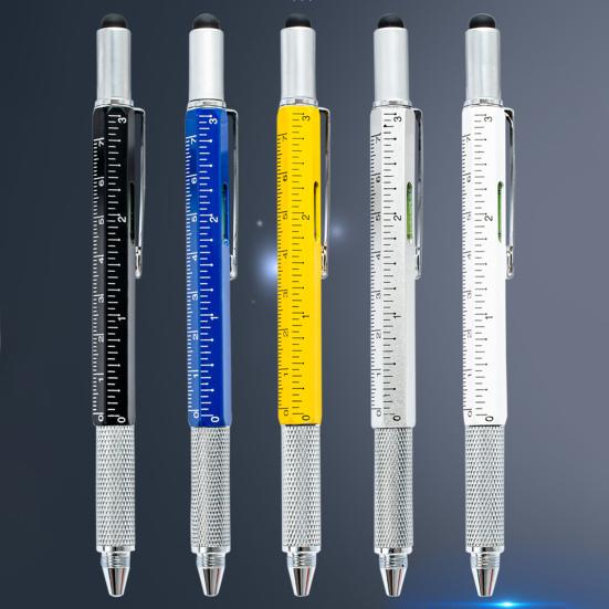 Емкостная ручка-инструмент 6 в 1 прочная стойкая шкала чернил дизайн канцелярские принадлежности