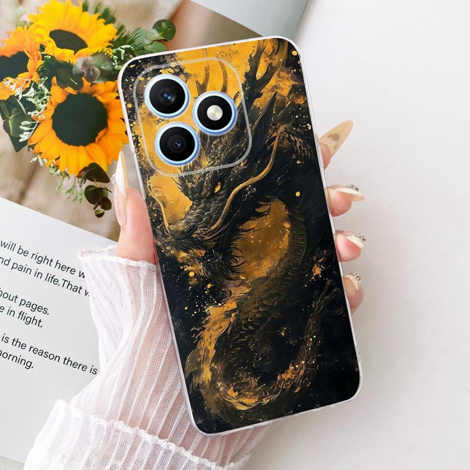 Для Honor X8d 2026 Крутой Чехол для Телефона с Рисунком Дракона и Тигра Для Honor X8D 4G Мягкий Силиконовый TPU Чехлы Бамперы