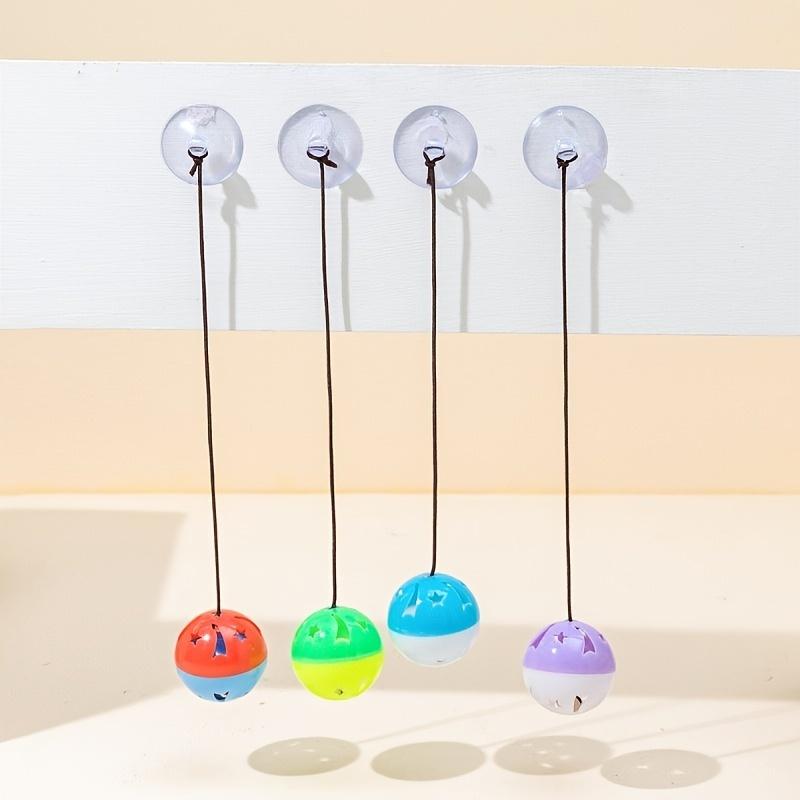 4pcs Random colors Suction cup bell elastic ball wholesale cat toys Suction cup bell ball