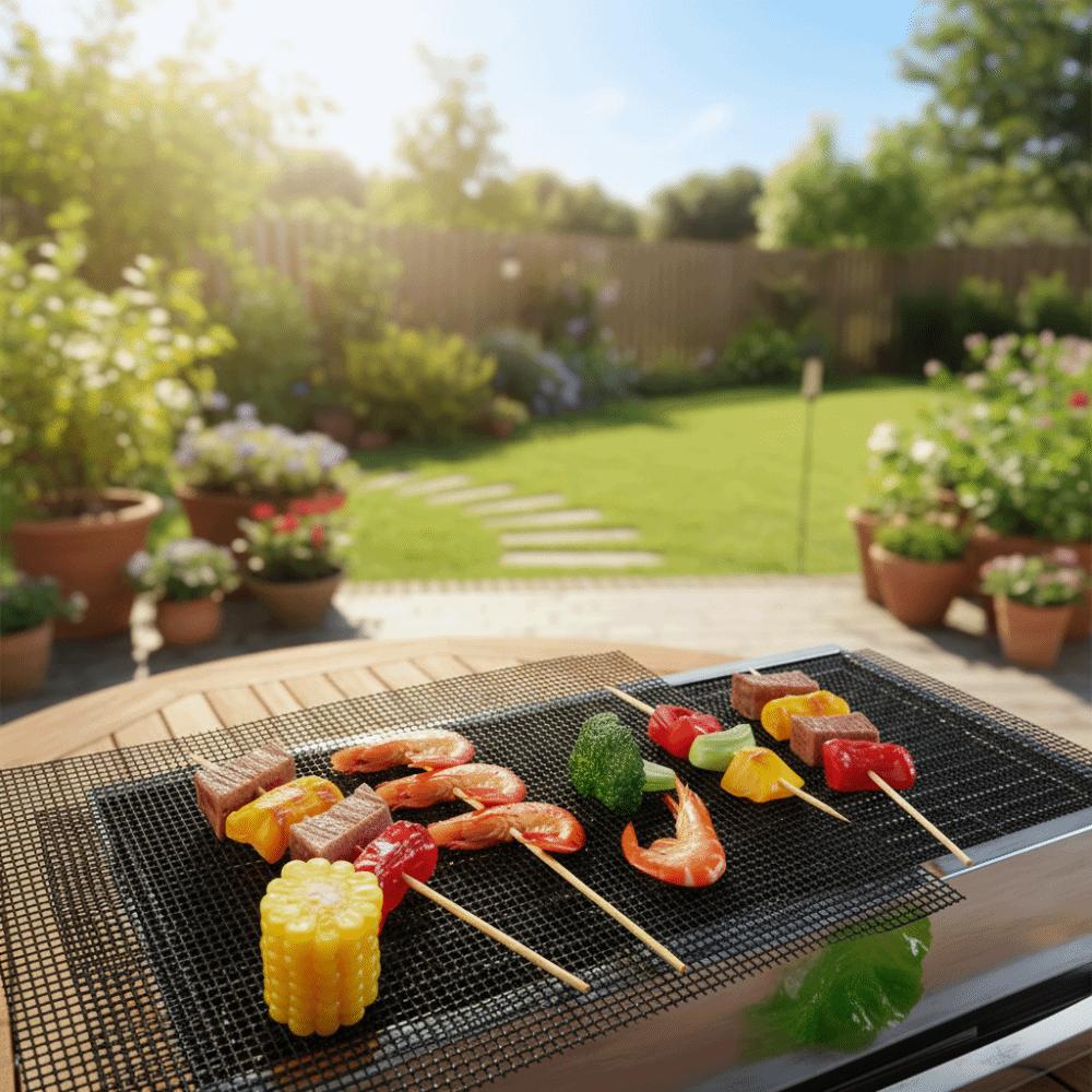 3PCS Heat Resistant BBQ Grilling Net Mesh Barbecue Liner Barbecue Accessories Barbecue Pad Picnic