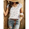 Womens V-Neck Short Sleeve Loose T-Shirt With Colorful Polka Dot Print Casual Oversized Top Daily Wear
