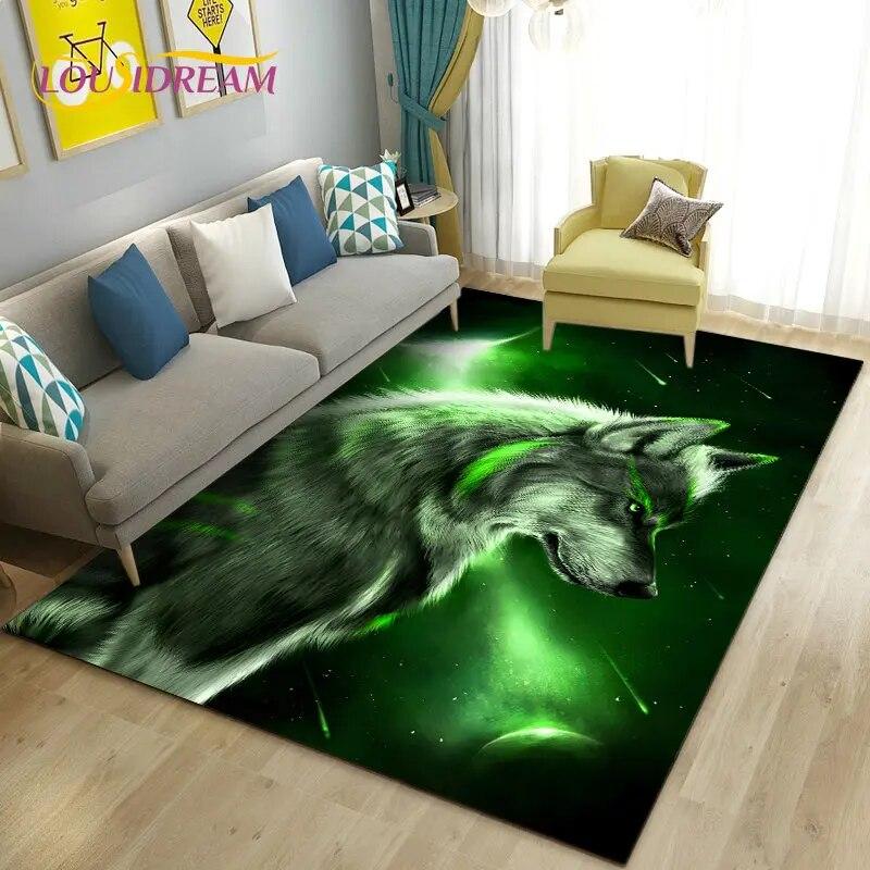 3D белый тигр, лев, леопард, волк, коврик, ковер для гостиной, спальни, диван, коврик для украшения, детские игры, нескользящий напольный коврик