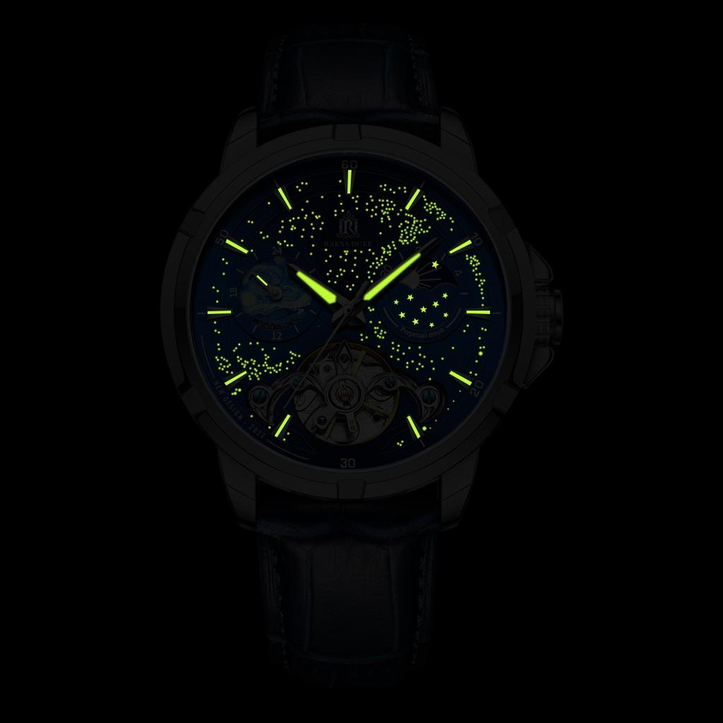 TEVISE Модные мужские механические часы Автоматические механические часы Мужские часы с кожаным ремешком