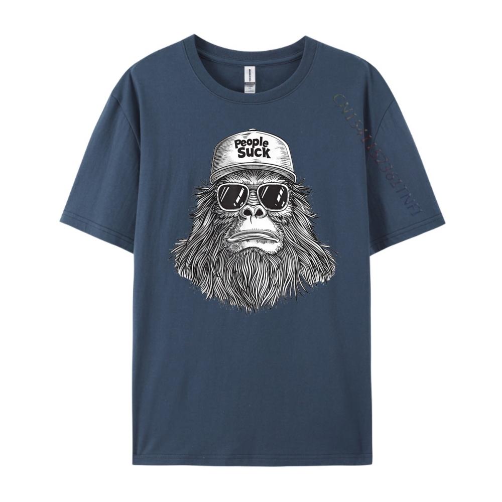 Bigfoot People Suck Trucker Hat Sunglasses Sasquatch Graphic Tees Unisex Tshirt