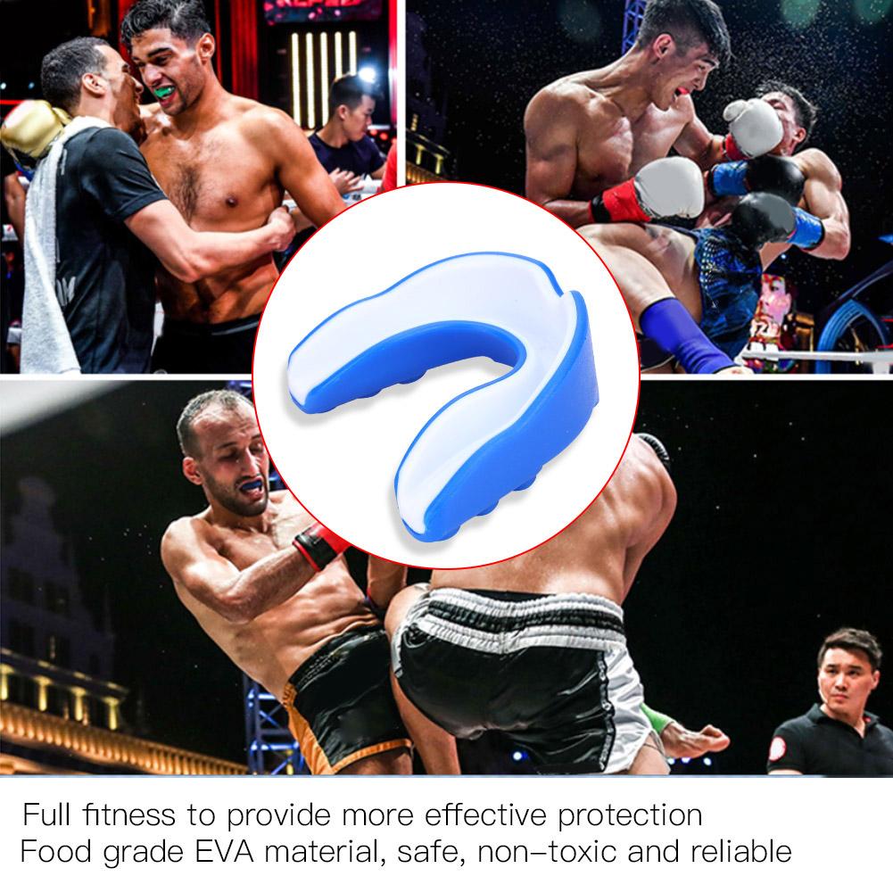 EVA Adult Mouth Guard Teeth Tooth Protector Boxing Accessory Blue & White