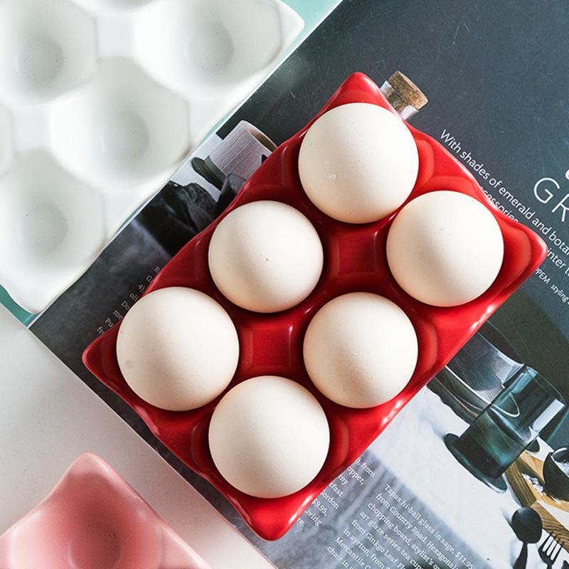 6-сеточный керамический лоток для хранения яиц, держатель для яиц, дозатор для холодильника, бытовой ящик для хранения яиц, кухонный органайзер, контейнеры