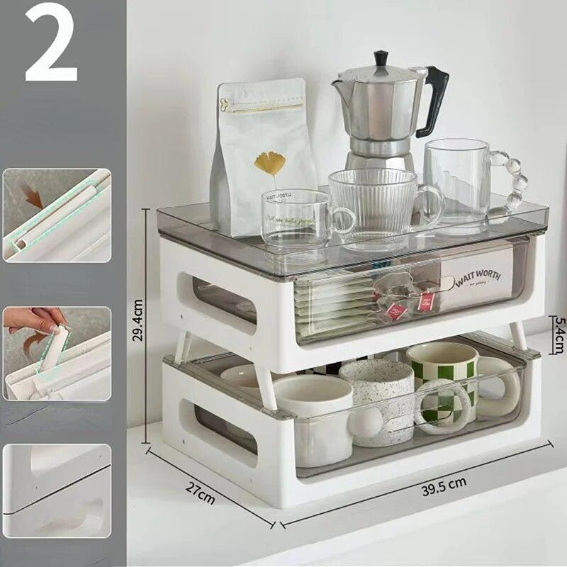 Coffee Pot Cup Storage Rack Living Room Bar Sundries Storage Organizer Home Accessories Office Sundries Storage Drawer
