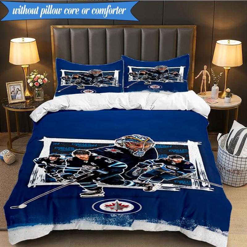 Набор постельного белья Winnipeg Crest Hockey, 3 шт., включая 1 пододеяльник и 2 наволочки. Идеально подходит для спальни, общежития, рождественский подарок для фаната