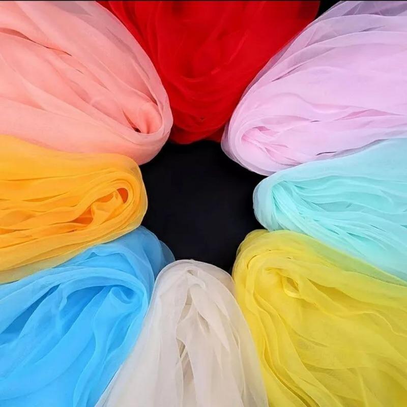 Elegant Red Chiffon Scarf for Women, Infinite Summer Scarf with Tassels