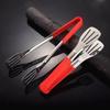 304 Stainless Steel High-Temp Resistant Food Tongs with Anti-Scald Red Rubber Handle