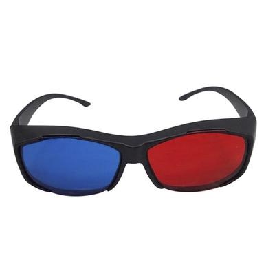 Красно-синие 3D-очки в черной оправе для размерной анаглифической телевизионной DVD-игры