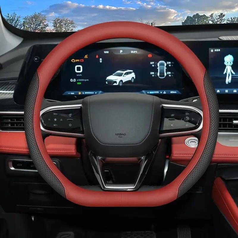 For Ebro S700 S800 S400 Colored Steering Wheel Cover Breathable Anti Slip PU Leather Car Accessories With Gift