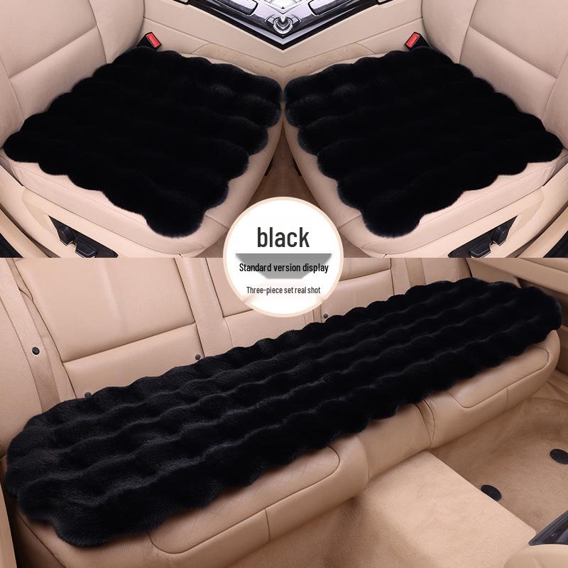 Зимний флисовый плюшевый чехол на сиденье автомобиля из кроличьего меха, комплект из 3 предметов