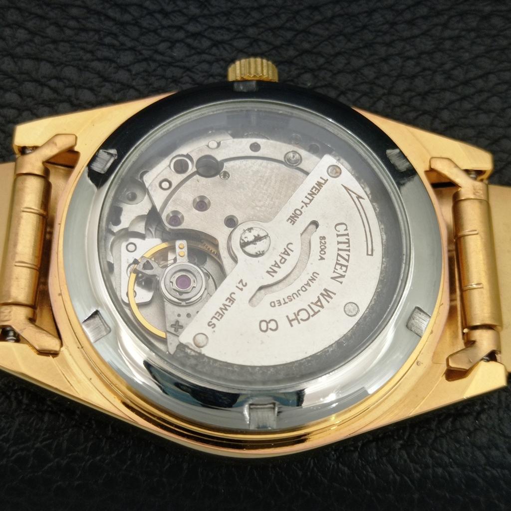 АВТОМАТИЧЕСКИЕ ВИНТАЖНЫЕ ВОССТАНОВЛЕННЫЕ ЯПОНСКИЕ МУЖСКИЕ ЧАСЫ CITIZEN 8200 С СИННИМ ЦИФЕРБЛАТОМ a445357-1