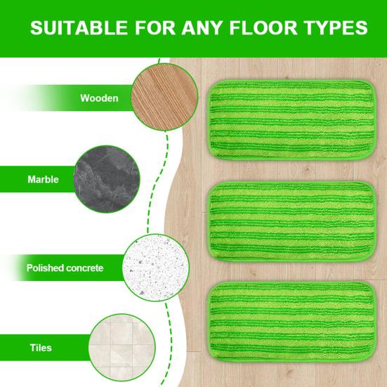 Yousheng Многоразовая насадка для швабры из микрофибры, супермягкая, с высокой впитывающей способностью, простая установка, сменная накладка для швабры для пола, сменная насадка для подметальной машины Swiffer