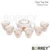 Керамический чайный сервиз BORREY, 7 шт., нефритовый чайный сервиз кунг-фу, простой чайник для приготовления чая, встреча гостей, белый фарфоровый чайник, чашка, подарочная коробка