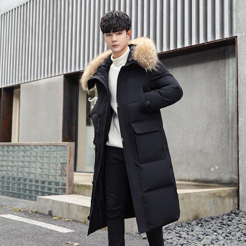 Down Jacket Men's Medium and Long Thickened Extreme Cold Winter Clothing Oversized Fur Collar New Winter