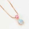 European and American fashion blue Opal platinum white diamond water drop blue Opal pendant necklace hot jewelry