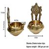 Pure Brass Decor Shanku Chakra Kuber Diya 7.62 Cm  2 Pairs In a Pack