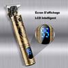 Tondeuse Cheveux Hommes,Tondeuse Barbe Homme Professionel,Rasoir Electriques Hommes Écran LED,Sans Fil Brostyle Tondeuse Doré