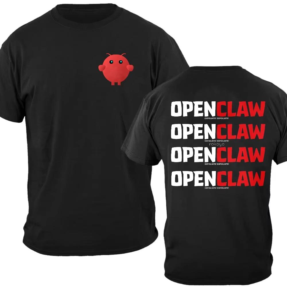 2026 OPENCLAW Red Lobster Logo Oversized TShirt Men Vintage Streetwear Hip Hop Graphic Tee Casual Cotton Short Sleeve Tops