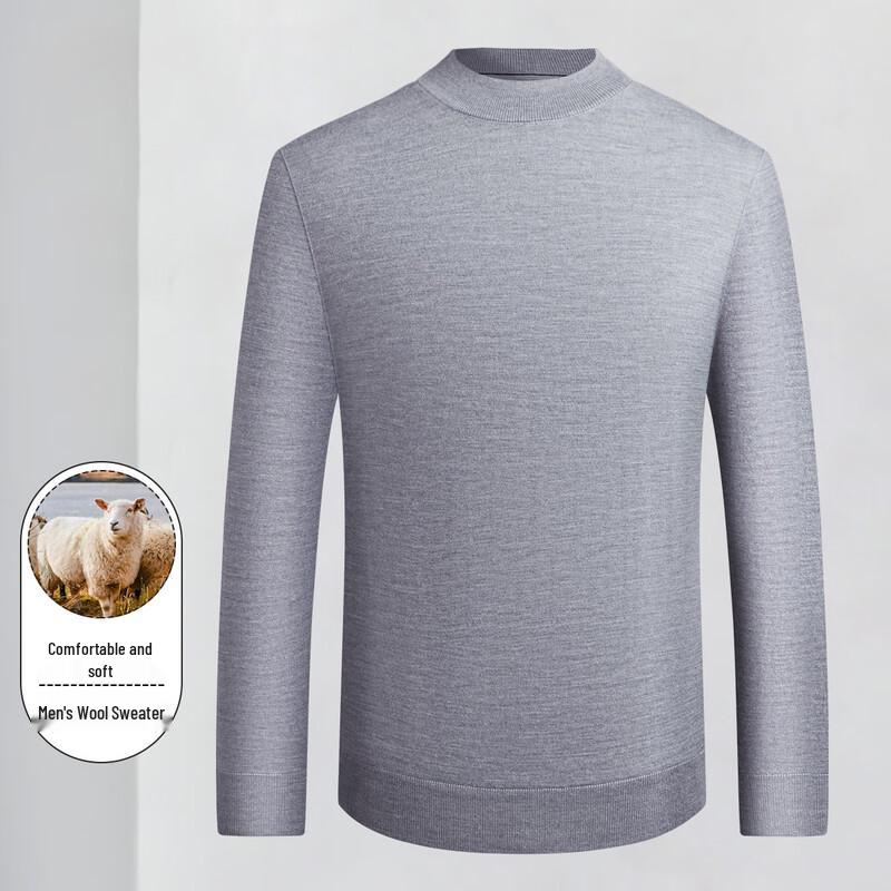 LUOZ Men's Wool Blend Round Neck Sweater