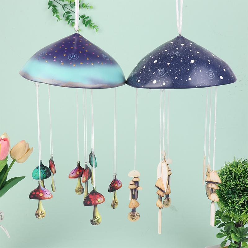 Mushroom Campanula Handmade Art Resin Mushroom Wind Chime Colorful Mushrooms For Outdoor Indoor Decor Patio Balcony Garden