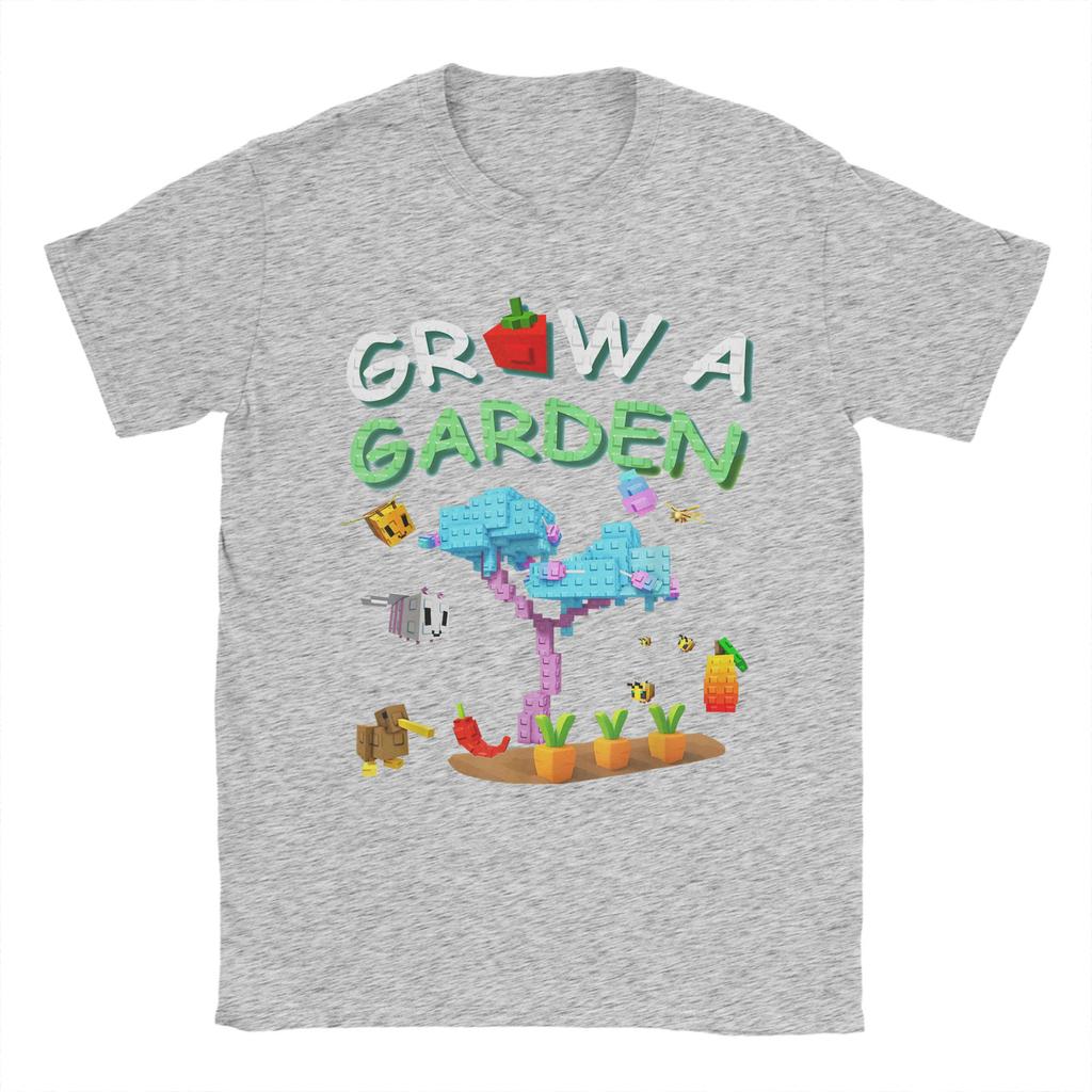 Casual T-Shirt Summer Grow A Garden Candy Blossom Leisure T-Shirts  Pure Cotton Tee Shirt for Man Y2K Printed Short Sleeve Tops