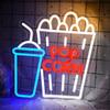 Неоновая вывеска Popcorn для декора стен, светодиодная подсветка для кинотеатра, вывеска для закусок Popcorn Neon Light для оформления вечеринок в кинозале