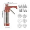 Cookie Press Guns Kit Stainless Steel Manual Cake Piping Maker DIY Pastry Syringe Extruder Nozzles Piping Cream Biscuits Maker