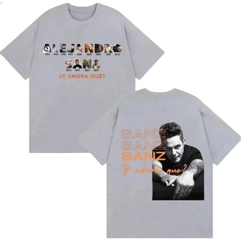 Singer Alejandro Sanz Pop Music Tshrit Fashion Luxury Casual Pop Music Hip Hop Short Sleeve Top Men Women Streetwear