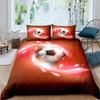 Семейное постельное белье Deluxe, односпальная кровать, двуспальная кровать, полноразмерная наволочка с 3D футбольным принтом и пододеяльник, 2/3 комплекта семейного постельного белья для спальни