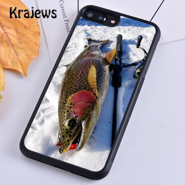 Krajews Rainbow Trout Fishing Skin Phone Case Cover For iPhone 17 Air 16 15 14 plus 12 13 pro max coque Fundas