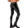 Mens Two Way Zipper Pants Wet Look Patent Leather Skinny Fit Clubwear