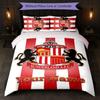 Sunderland FC Custom Name Text Bedding Set 1 Duvet Cover+2 Pillowcases Soccer Logo Personalized Gift For Special Occasion Bedroom Decor