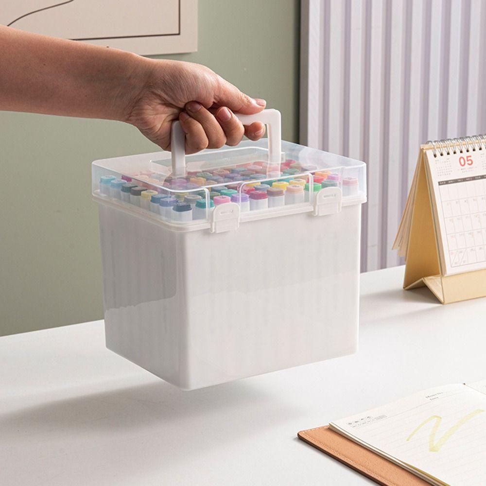 Пластиковый ящик для хранения маркеров Прозрачный футляр для хранения канцелярских принадлежностей Органайзер для маркеров Студенты
