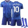 Подростки Дети Взрослые Индивидуальное Имя Футбольные Комплекты 25/26 Челси Домашний #10 Палмер Спортивный Тренировочный Комплект Джерси с Носками