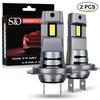 2Pcs H7 Turbo LED Bulb Mini Car Headlight Lamp H7 Wireless Bulbs for Auto Head Lamp with Fan 6500K 30000LM White 12V 14V