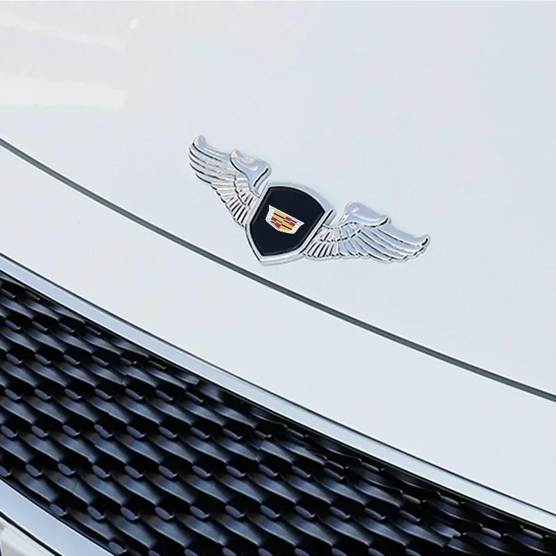 AABHV1 Alloy Car Bonnet Cover Front Emblem Badge Sticker for Cadillac Seville XT4 CT4 SLR STS EXT CTS Escalade CT5 Coupe Accessories
