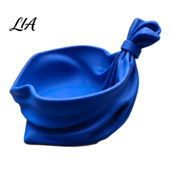 Small Jewelry Organizer 3D Printed Gift Bag Shaped Storage Tray, Pleated Catchall Bowl for Candy, Item Festive Table Centerpiece Entryway Shelf, Xmas