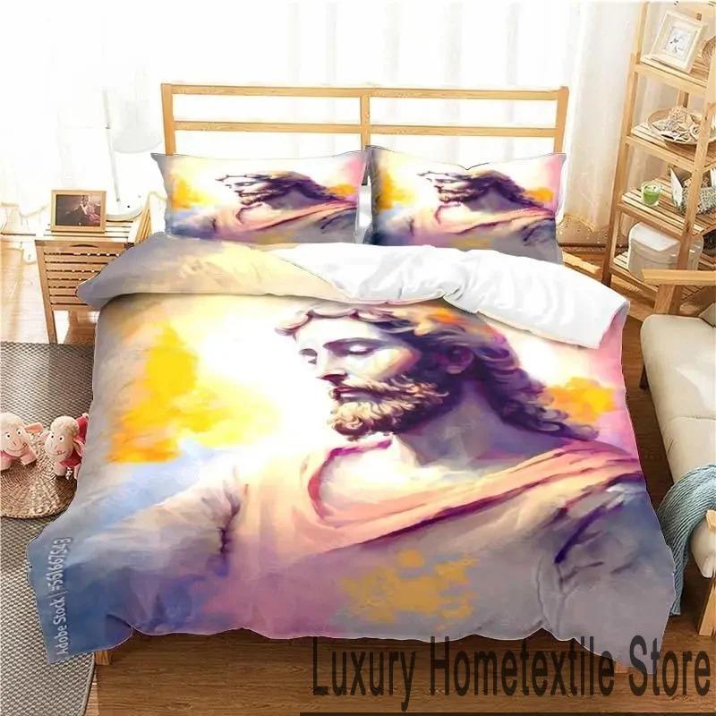 3D-принт Священное Сердце Иисуса Христа Комплект постельного белья Двуспальный Твин King Пододеяльник Одеяло Наволочка Для Мальчиков Девочек Взрослых Спальня