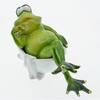 Frog Figurine Watching Phone Cartoon Frog Statue Resin Sculpture Indoor